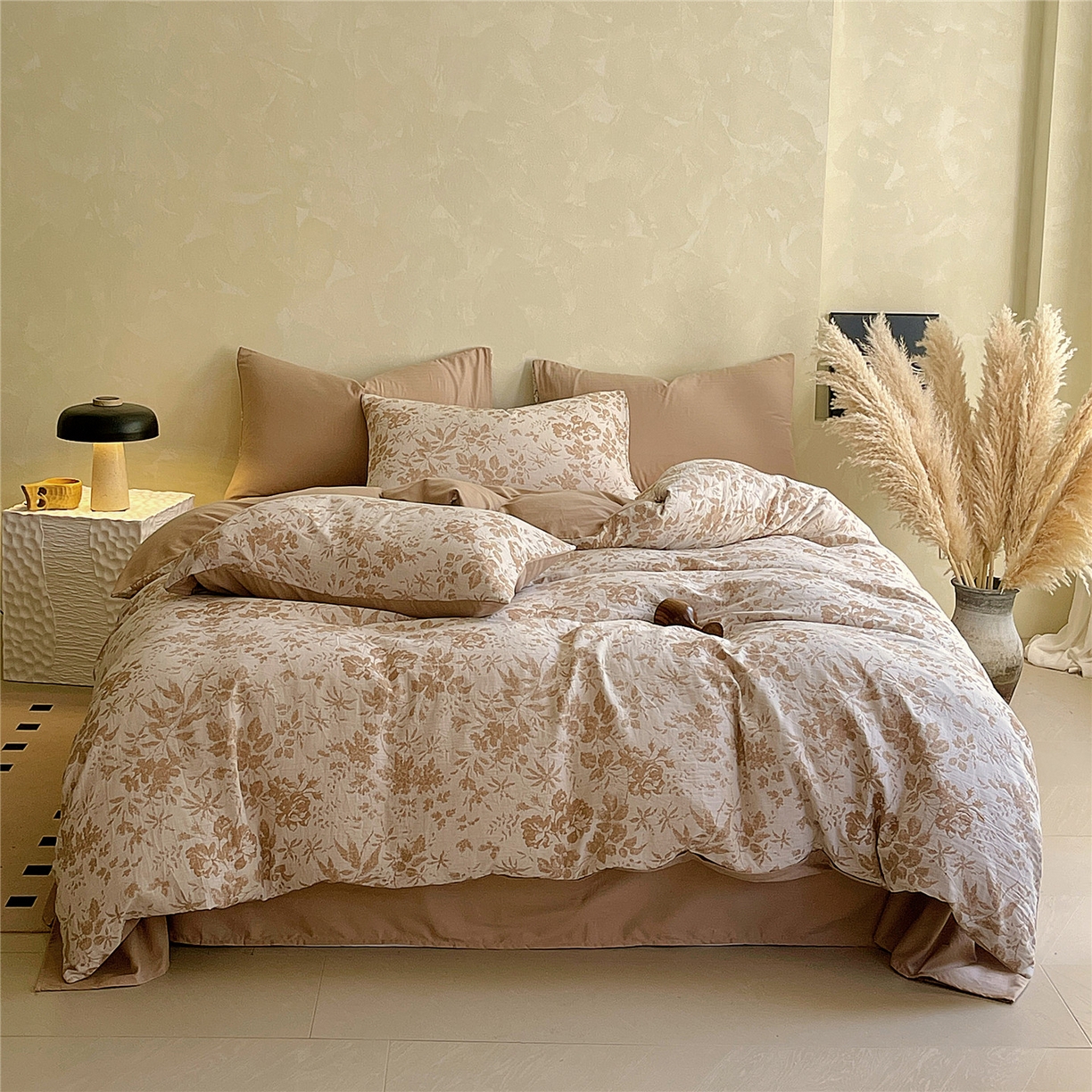 91家纺网 家纺一手货源 找家纺 （总）佰亿莱 2025新款棉麻双层纱四件套第二批