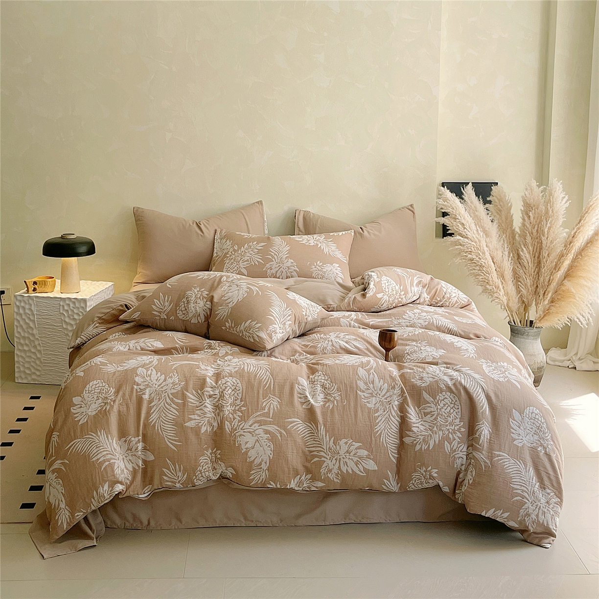 91家纺网 家纺一手货源 找家纺 （总）佰亿莱 2025新款棉麻双层纱四件套第二批