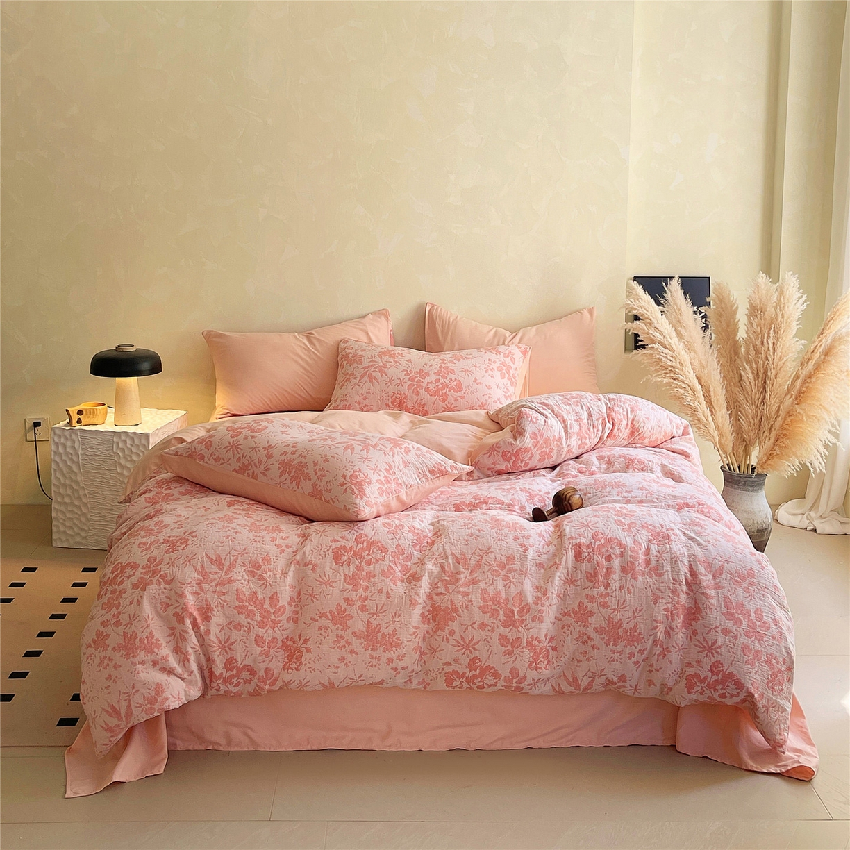 91家纺网 家纺一手货源 找家纺 （总）佰亿莱 2025新款棉麻双层纱四件套第二批