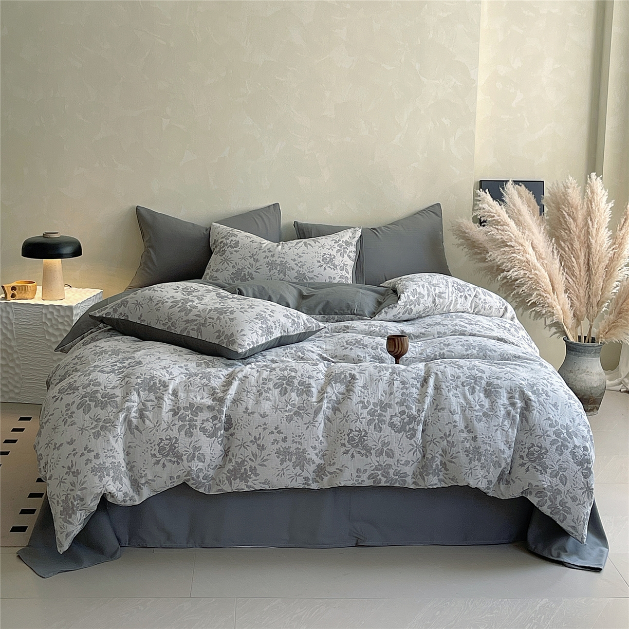 91家纺网 家纺一手货源 找家纺 （总）佰亿莱 2025新款棉麻双层纱四件套第二批