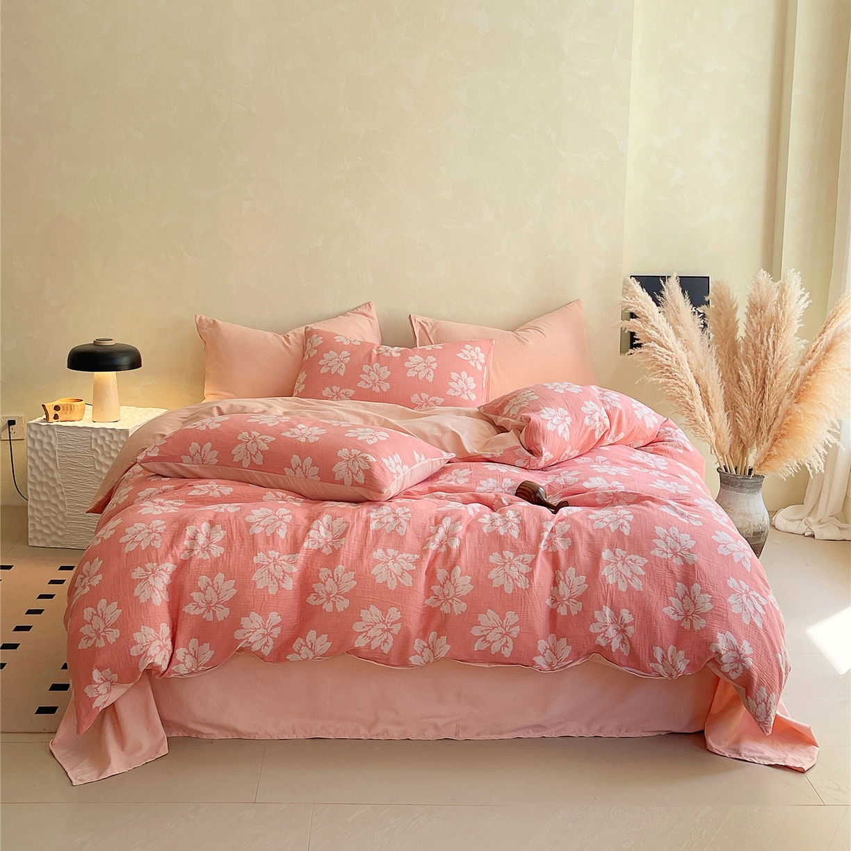 91家纺网 家纺一手货源 找家纺 （总）佰亿莱 2025新款棉麻双层纱四件套第二批