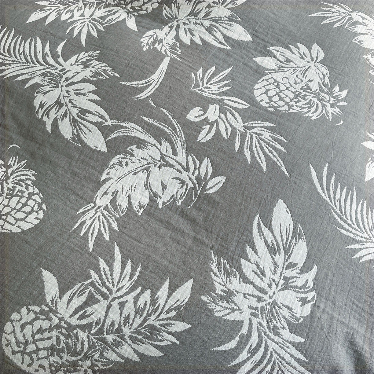 91家纺网 家纺一手货源 找家纺 佰亿莱 2026新款棉麻双层纱四件套第二批 夏日森林-灰