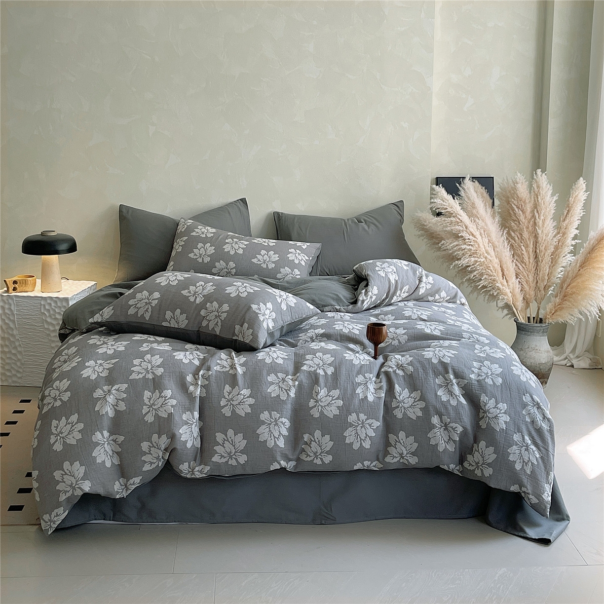 91家纺网 家纺一手货源 找家纺 （总）佰亿莱 2025新款棉麻双层纱四件套第二批