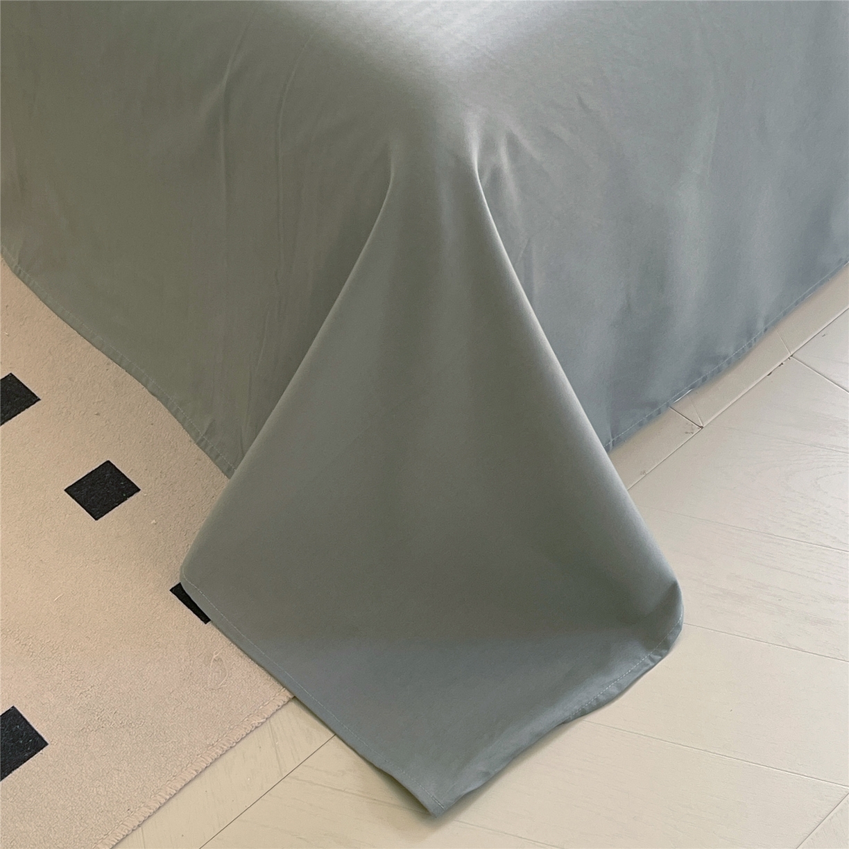 91家纺网 家纺一手货源 找家纺 佰亿莱 2026新款棉麻双层纱四件套第二批 青黛-银灰