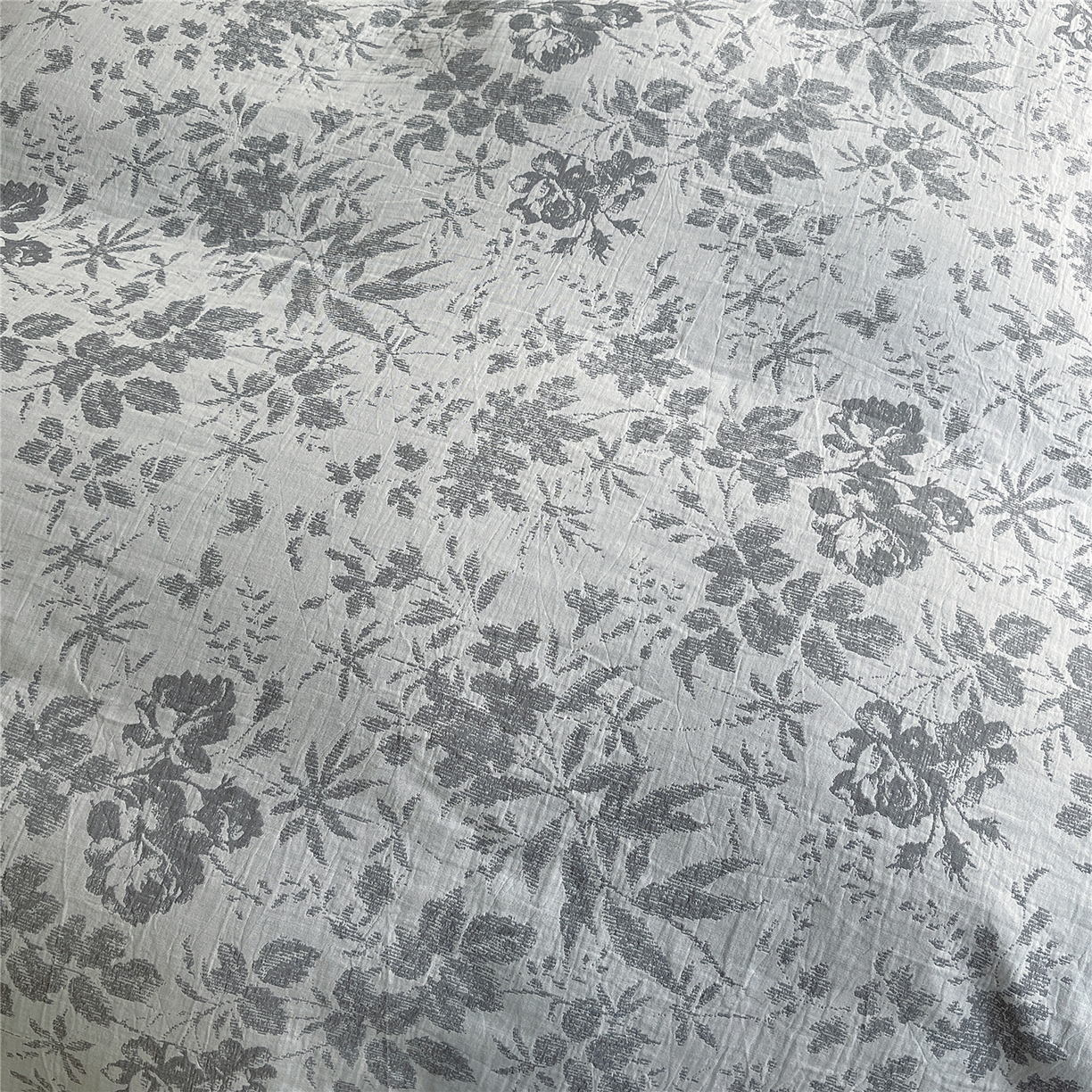 91家纺网 家纺一手货源 找家纺 佰亿莱 2026新款棉麻双层纱四件套第二批 青黛-银灰