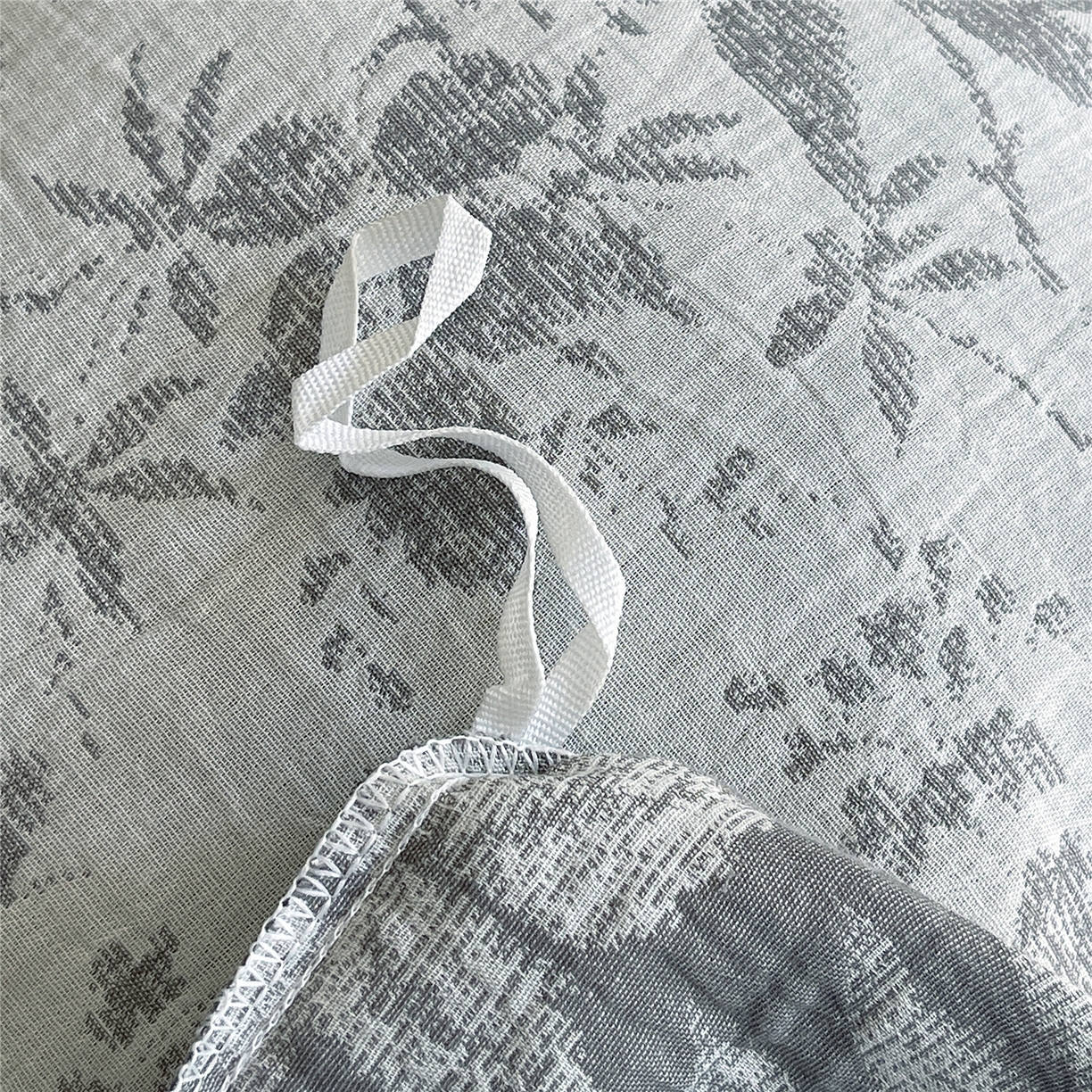 91家纺网 家纺一手货源 找家纺 佰亿莱 2026新款棉麻双层纱四件套第二批 青黛-银灰