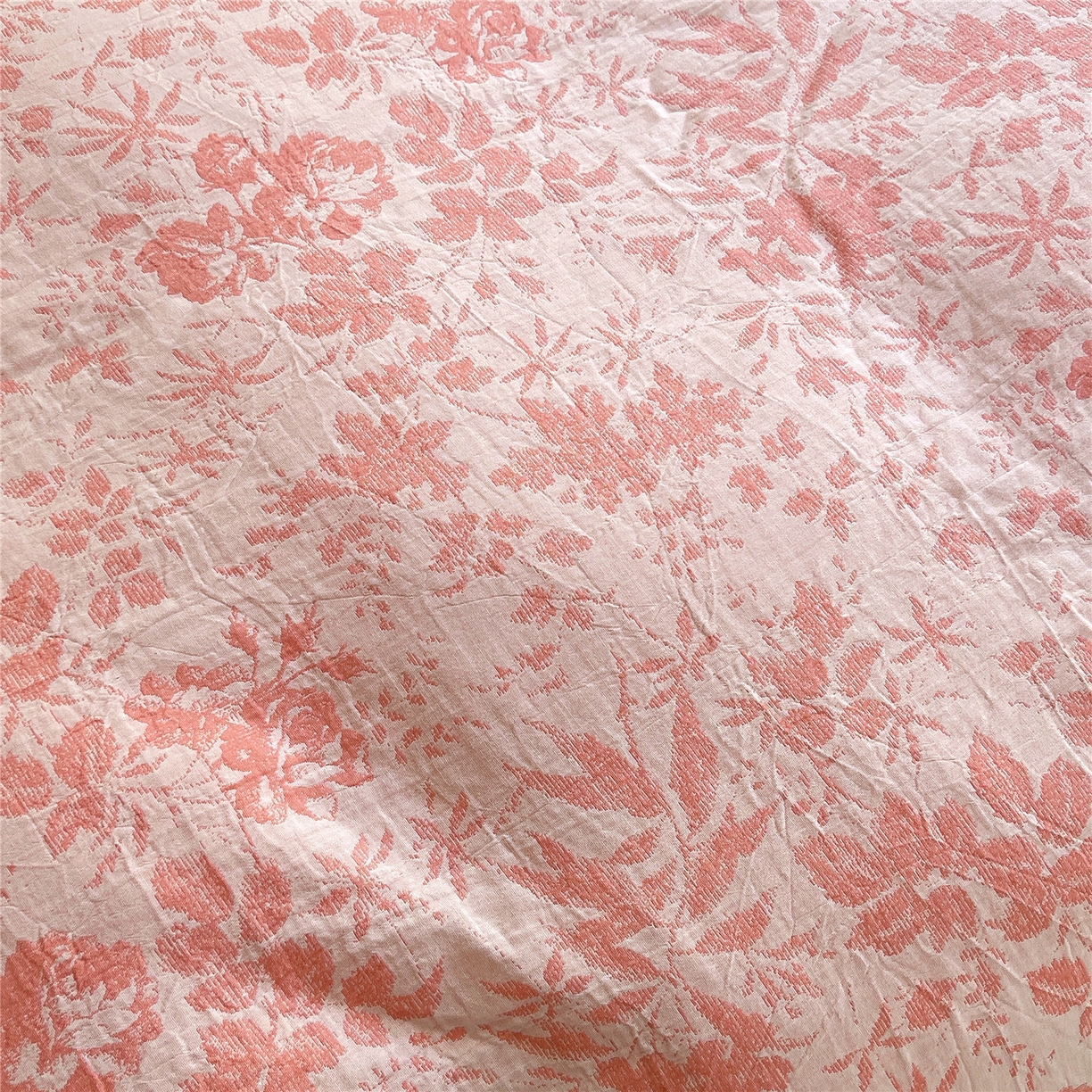 91家纺网 家纺一手货源 找家纺 佰亿莱 2026新款棉麻双层纱四件套第二批 青黛-仙女粉