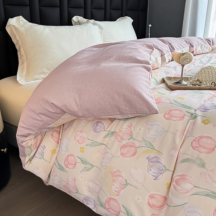 91家纺网 家纺一手货源 找家纺 金盛纺 2025新款全棉纯棉加厚磨毛印花单品被套 被套单件 春光郁金