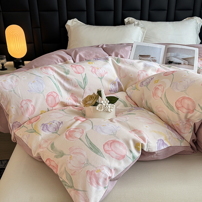 91家纺网 家纺一手货源 找家纺 金盛纺 2025新款全棉纯棉加厚磨毛印花单品被套 被套单件 春光郁金