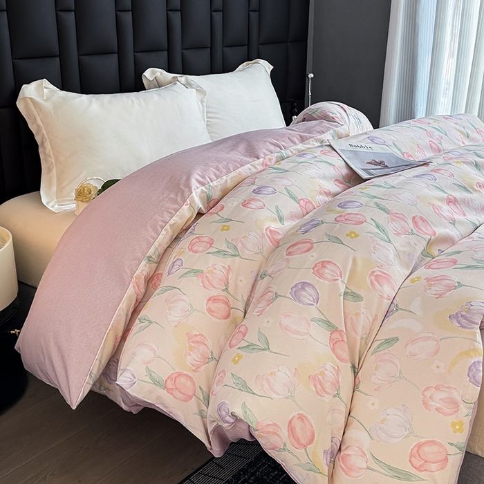 91家纺网 家纺一手货源 找家纺 金盛纺 2025新款全棉纯棉加厚磨毛印花单品被套 被套单件 春光郁金