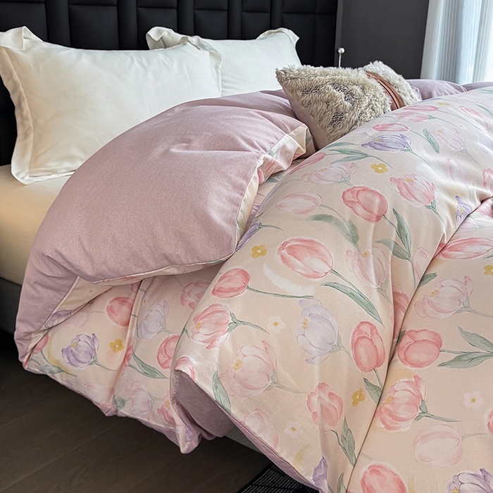 91家纺网 家纺一手货源 找家纺 金盛纺 2025新款全棉纯棉加厚磨毛印花单品被套 被套单件 春光郁金