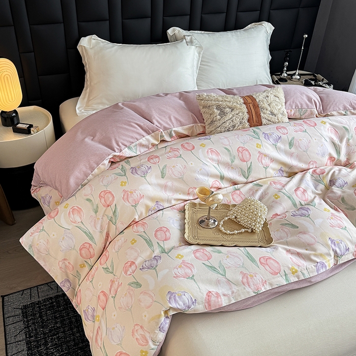 91家纺网 家纺一手货源 找家纺 金盛纺 2025新款全棉纯棉加厚磨毛印花单品被套 被套单件 春光郁金