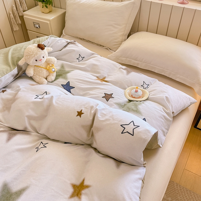 91家纺网 家纺一手货源 找家纺 金盛纺 2025新款全棉纯棉加厚磨毛印花单品被套 被套单件 星采