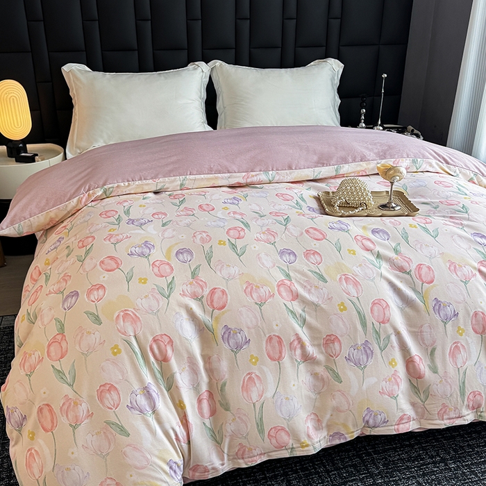 91家纺网 家纺一手货源 找家纺 金盛纺 2025新款全棉纯棉加厚磨毛印花单品被套 被套单件 春光郁金