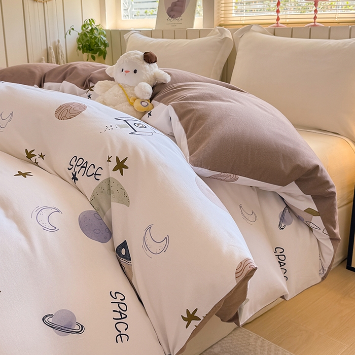 91家纺网 家纺一手货源 找家纺 金盛纺 2025新款全棉纯棉加厚磨毛印花单品被套 被套单件 太空漫步