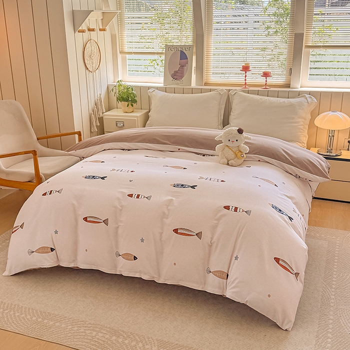 91家纺网 家纺一手货源 找家纺 金盛纺 2025新款全棉纯棉加厚磨毛印花单品被套 被套单件 渔趣