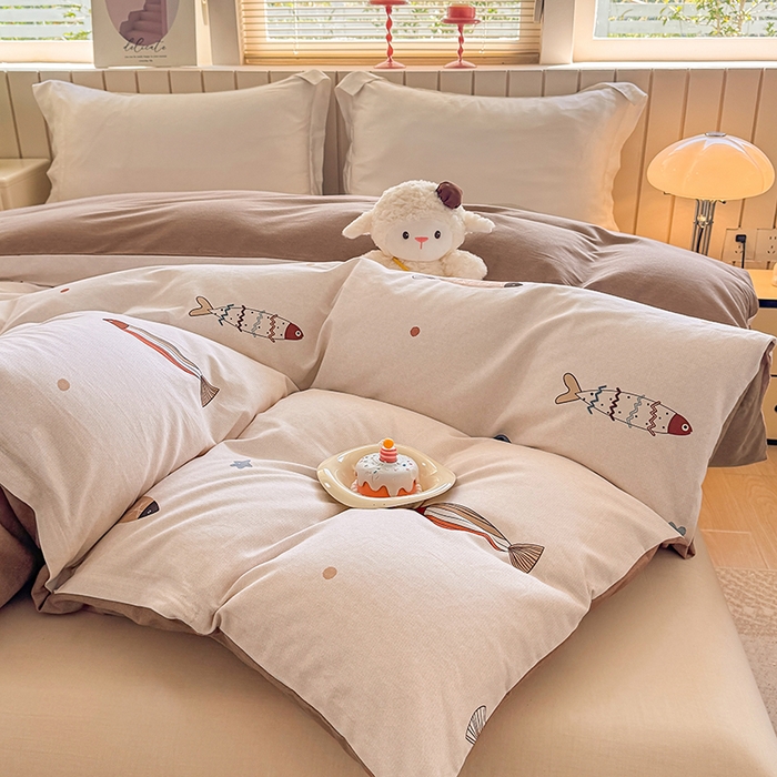 91家纺网 家纺一手货源 找家纺 金盛纺 2025新款全棉纯棉加厚磨毛印花单品被套 被套单件 渔趣