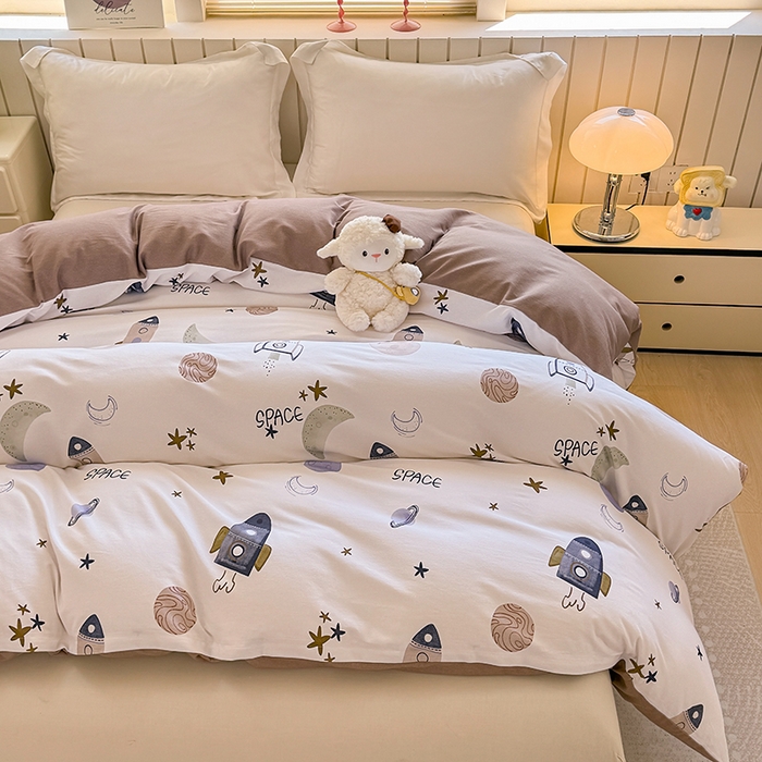 91家纺网 家纺一手货源 找家纺 金盛纺 2025新款全棉纯棉加厚磨毛印花单品被套 被套单件 太空漫步