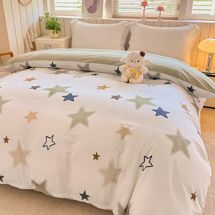 91家纺网 家纺一手货源 找家纺 金盛纺 2025新款全棉纯棉加厚磨毛印花单品被套 被套单件 星采