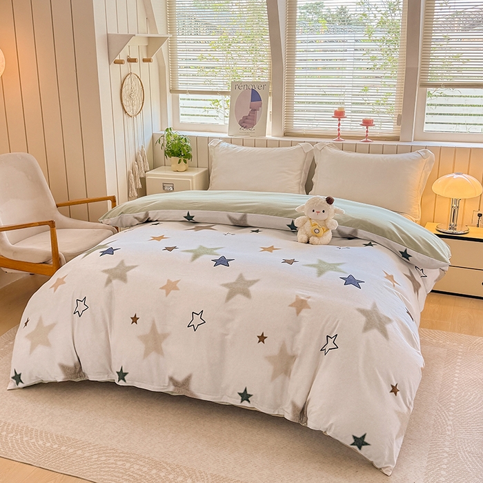 91家纺网 家纺一手货源 找家纺 金盛纺 2025新款全棉纯棉加厚磨毛印花单品被套 被套单件 星采