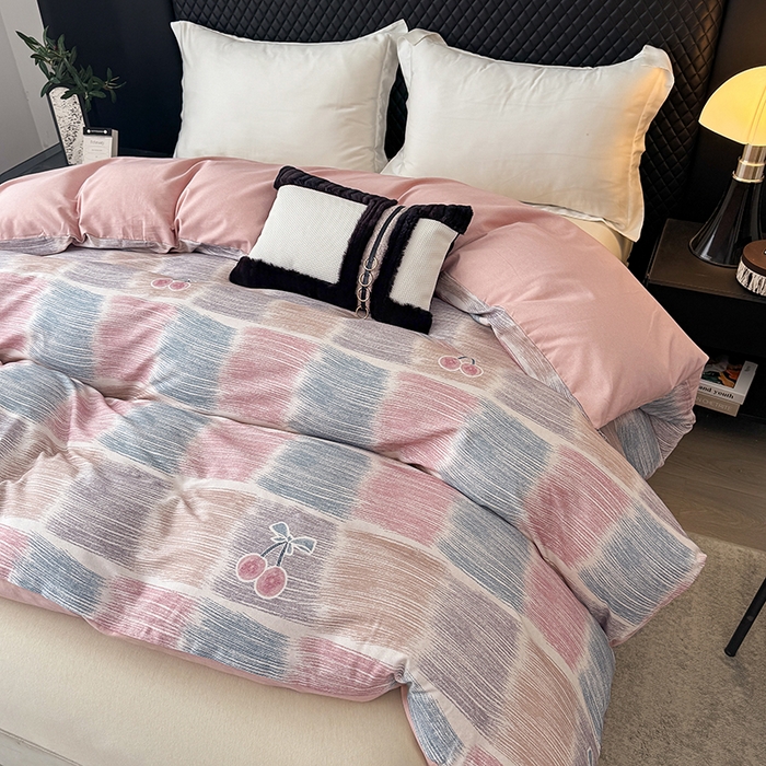 91家纺网 家纺一手货源 找家纺 金盛纺 2025新款全棉纯棉加厚磨毛印花单品被套 被套单件 樱为你