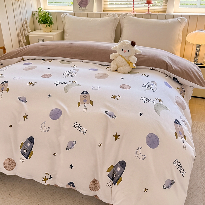 91家纺网 家纺一手货源 找家纺 金盛纺 2025新款全棉纯棉加厚磨毛印花单品被套 被套单件 太空漫步