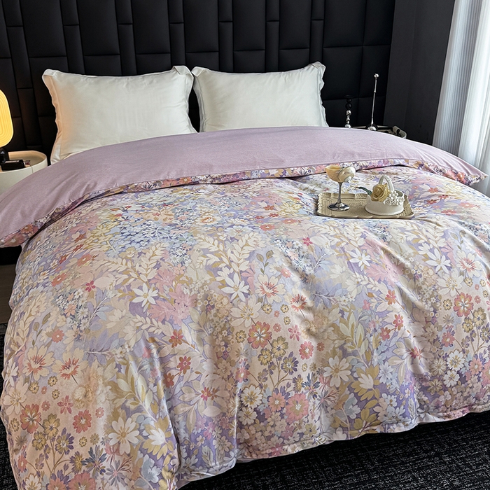 91家纺网 家纺一手货源 找家纺 金盛纺 2025新款全棉纯棉加厚磨毛印花单品被套 被套单件 樱雪柰