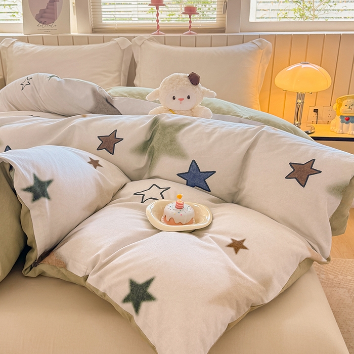 91家纺网 家纺一手货源 找家纺 金盛纺 2025新款全棉纯棉加厚磨毛印花单品被套 被套单件 星采