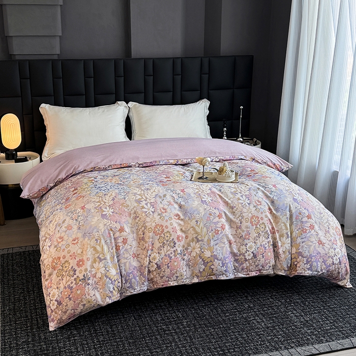 91家纺网 家纺一手货源 找家纺 金盛纺 2025新款全棉纯棉加厚磨毛印花单品被套 被套单件 樱雪柰