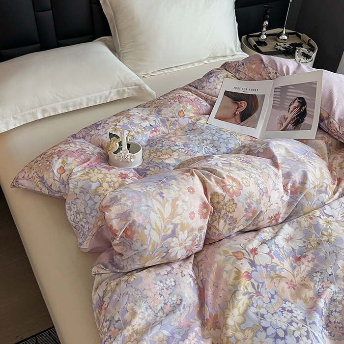 91家纺网 家纺一手货源 找家纺 金盛纺 2025新款全棉纯棉加厚磨毛印花单品被套 被套单件 樱雪柰