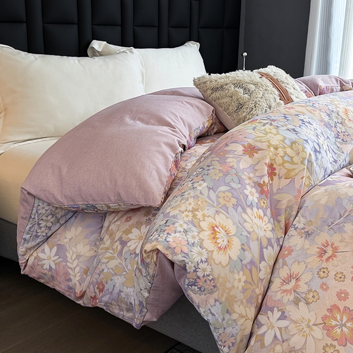 91家纺网 家纺一手货源 找家纺 金盛纺 2025新款全棉纯棉加厚磨毛印花单品被套 被套单件 樱雪柰