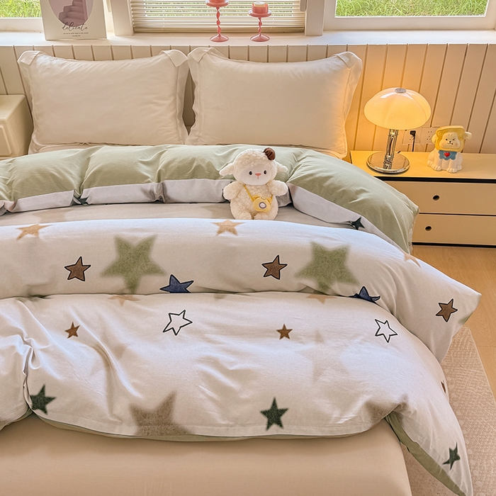 91家纺网 家纺一手货源 找家纺 金盛纺 2025新款全棉纯棉加厚磨毛印花单品被套 被套单件 星采