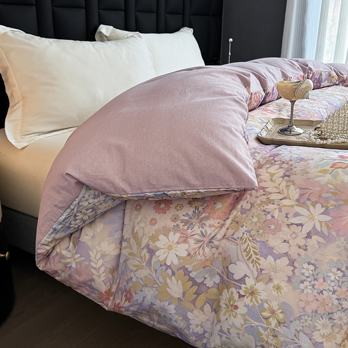 91家纺网 家纺一手货源 找家纺 金盛纺 2025新款全棉纯棉加厚磨毛印花单品被套 被套单件 樱雪柰