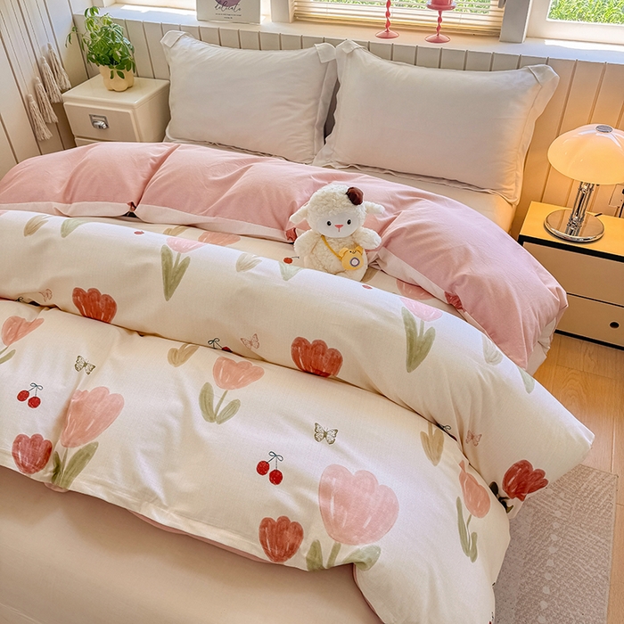 91家纺网 家纺一手货源 找家纺 金盛纺 2025新款全棉纯棉加厚磨毛印花单品被套 被套单件 蝴蝶千颂