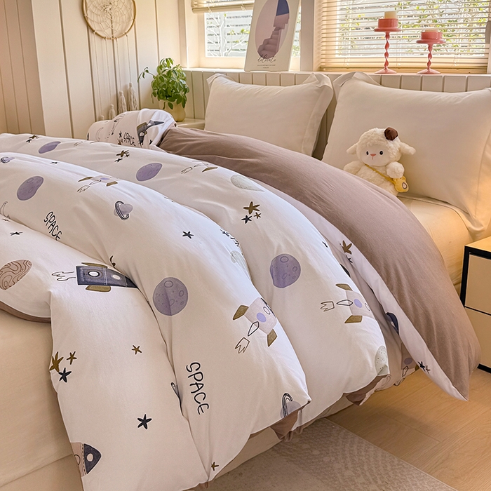 91家纺网 家纺一手货源 找家纺 金盛纺 2025新款全棉纯棉加厚磨毛印花单品被套 被套单件 太空漫步