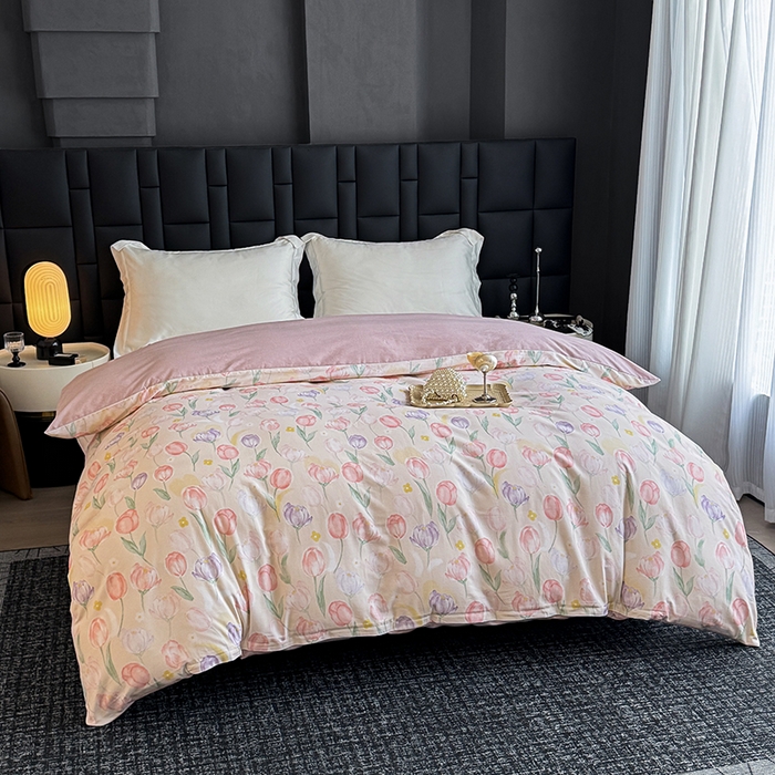 91家纺网 家纺一手货源 找家纺 金盛纺 2025新款全棉纯棉加厚磨毛印花单品被套 被套单件 春光郁金