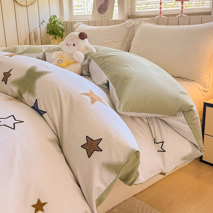 91家纺网 家纺一手货源 找家纺 金盛纺 2025新款全棉纯棉加厚磨毛印花单品被套 被套单件 星采