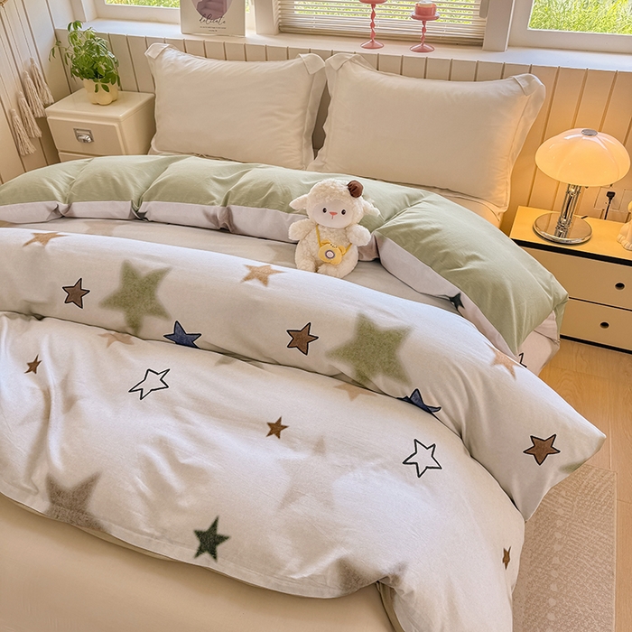 91家纺网 家纺一手货源 找家纺 金盛纺 2025新款全棉纯棉加厚磨毛印花单品被套 被套单件 星采