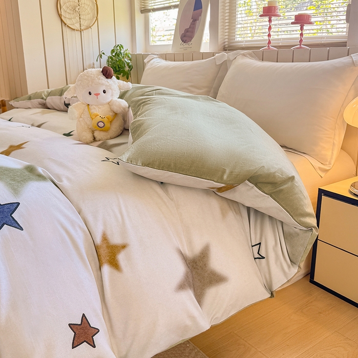 91家纺网 家纺一手货源 找家纺 金盛纺 2025新款全棉纯棉加厚磨毛印花单品被套 被套单件 星采