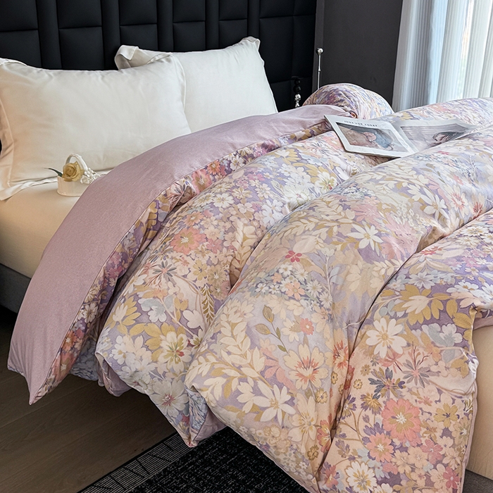 91家纺网 家纺一手货源 找家纺 金盛纺 2025新款全棉纯棉加厚磨毛印花单品被套 被套单件 樱雪柰