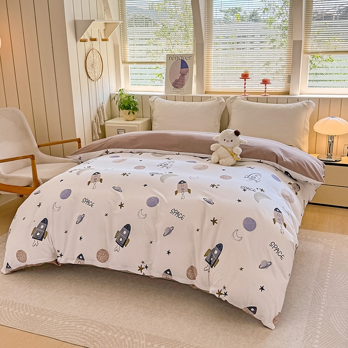 91家纺网 家纺一手货源 找家纺 金盛纺 2025新款全棉纯棉加厚磨毛印花单品被套 被套单件 太空漫步