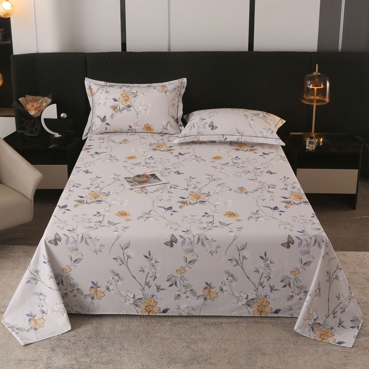 91家纺网 家纺一手货源 找家纺 （总）金盛纺 2025新款全棉纯棉加厚磨毛印花单品床单 床单单件