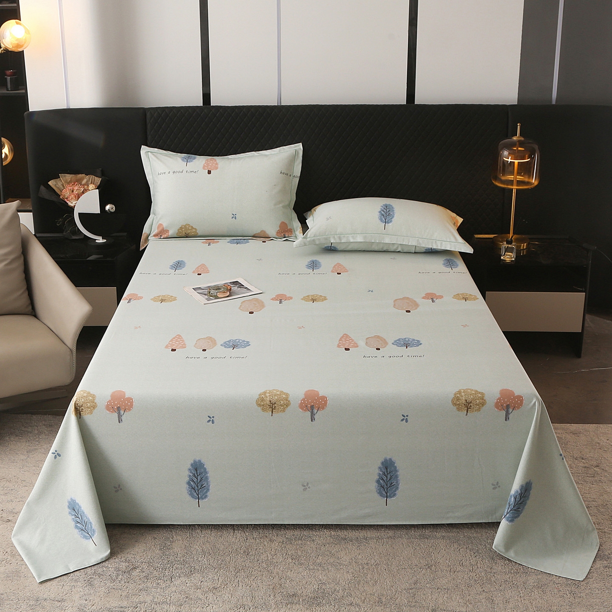 91家纺网 家纺一手货源 找家纺 金盛纺 2025新款全棉纯棉加厚磨毛印花单品床单 床单单件 柏林少女