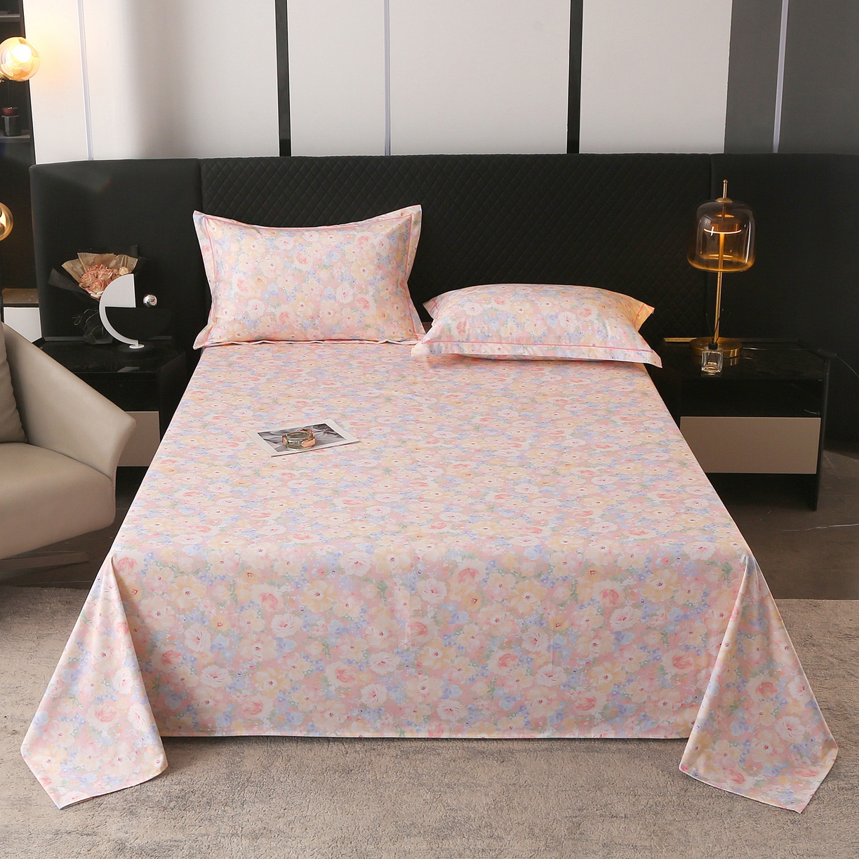 91家纺网 家纺一手货源 找家纺 金盛纺 2025新款全棉纯棉加厚磨毛印花单品床单 床单单件 仙女星尘