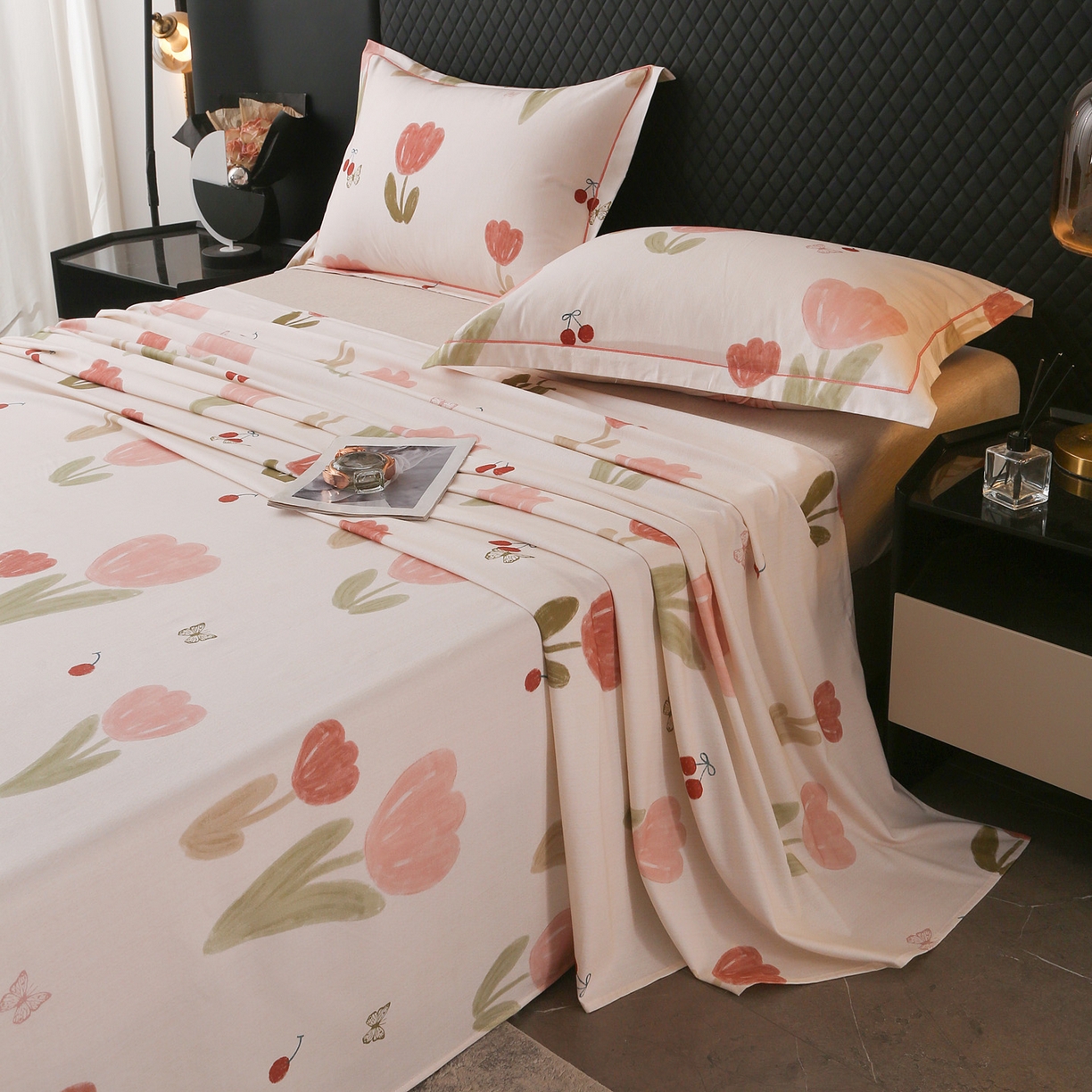 91家纺网 家纺一手货源 找家纺 金盛纺 2025新款全棉纯棉加厚磨毛印花单品床单 床单单件 蝴蝶千颂