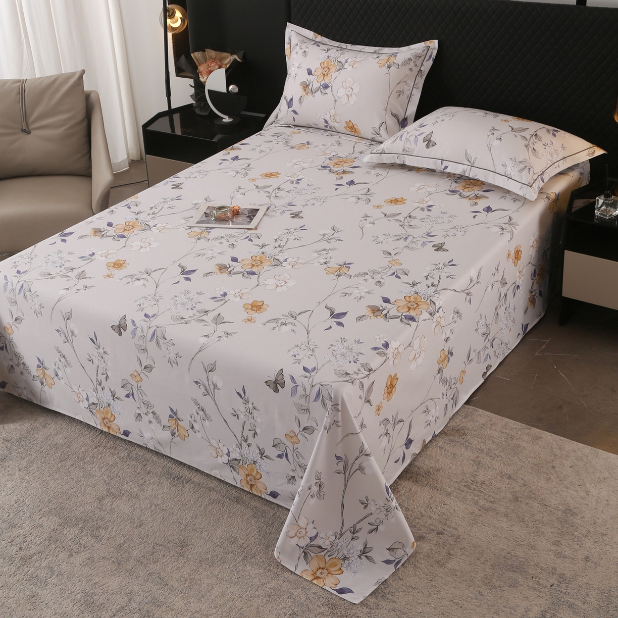 91家纺网 家纺一手货源 找家纺 金盛纺 2025新款全棉纯棉加厚磨毛印花单品床单 床单单件 硕朵