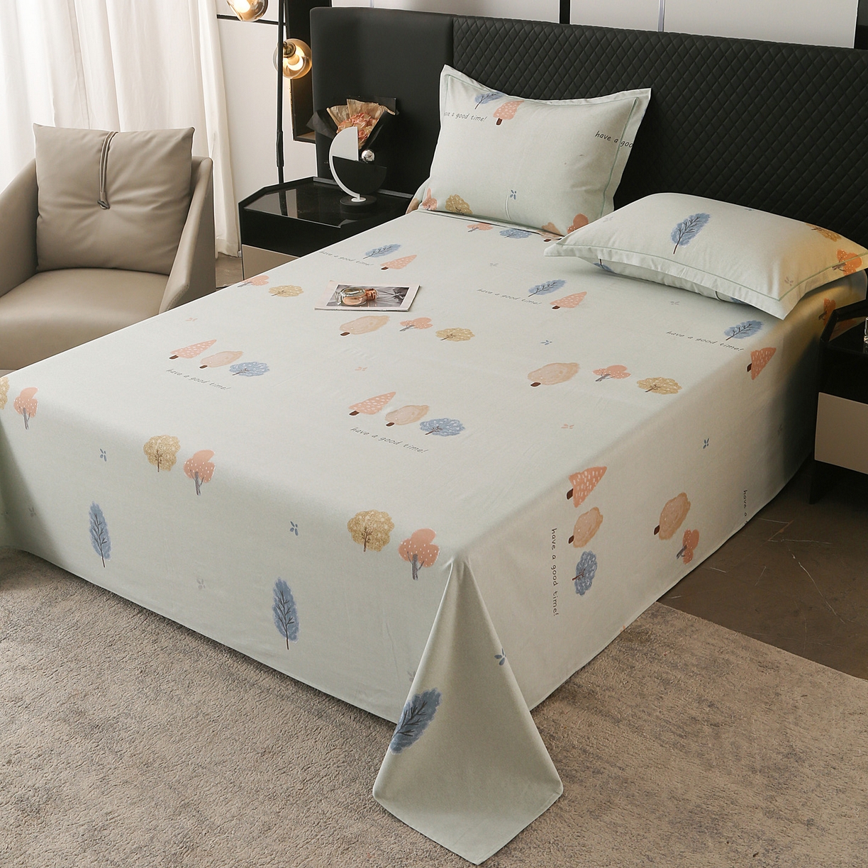 91家纺网 家纺一手货源 找家纺 金盛纺 2025新款全棉纯棉加厚磨毛印花单品床单 床单单件 柏林少女