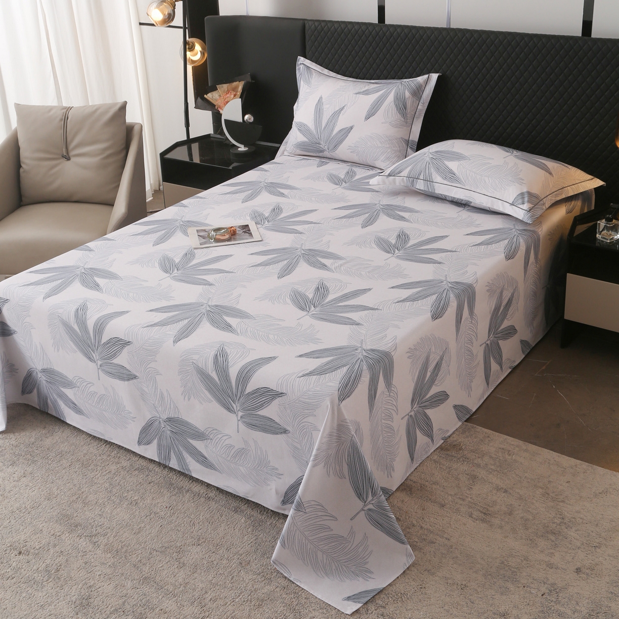 91家纺网 家纺一手货源 找家纺 金盛纺 2025新款全棉纯棉加厚磨毛印花单品床单 床单单件 暮云春