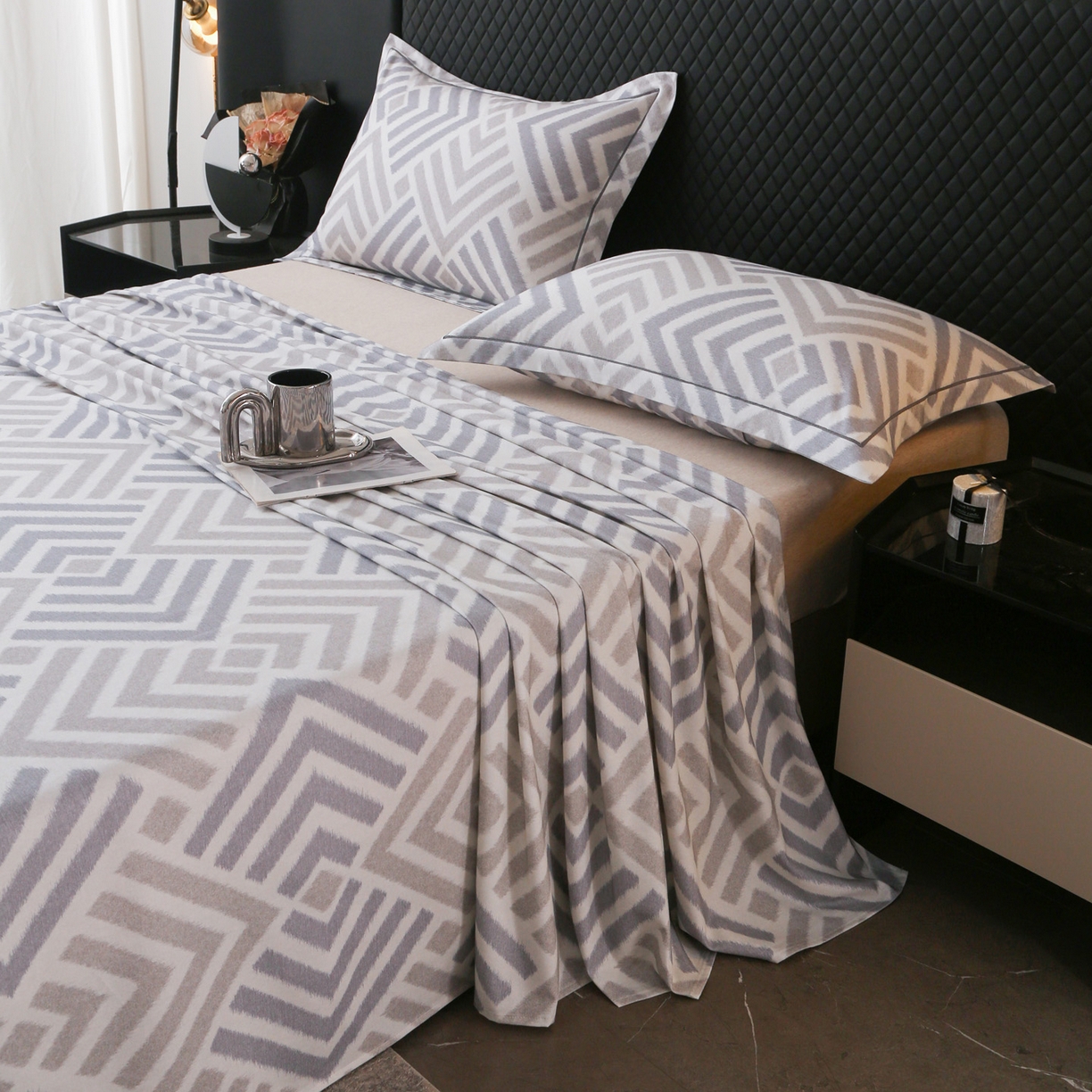 91家纺网 家纺一手货源 找家纺 金盛纺 2025新款全棉纯棉加厚磨毛印花单品床单 床单单件 半舟