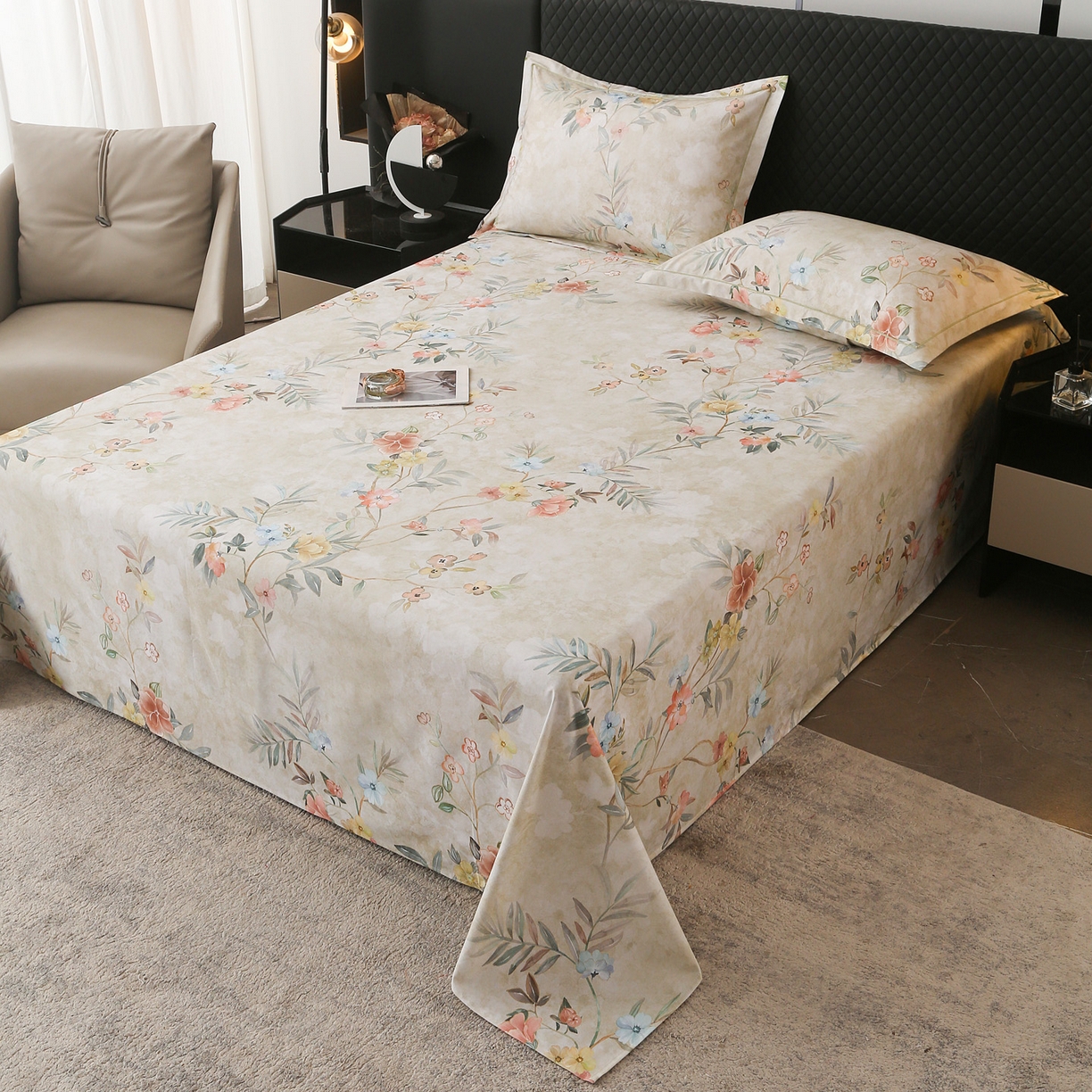 91家纺网 家纺一手货源 找家纺 金盛纺 2025新款全棉纯棉加厚磨毛印花单品床单 床单单件 美伊